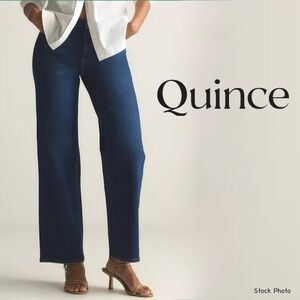 Quince Dark Blue Flare & Wide Leg Jeans